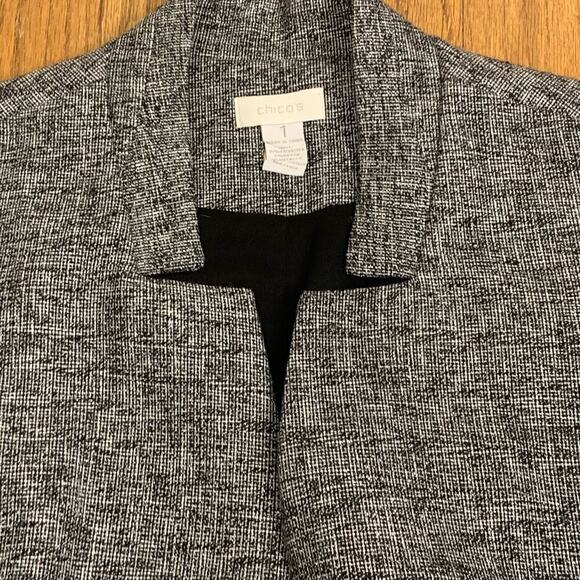 Chicos Metallic Silver Grey Three-Button Vest Size Med  8 - Picture 5 of 10